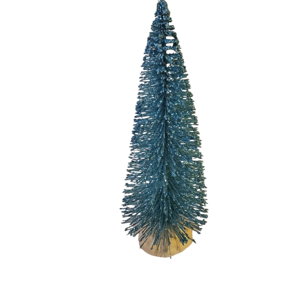 Vintage Glittery turquoise bottle brush tree - Picture 3 of 5
